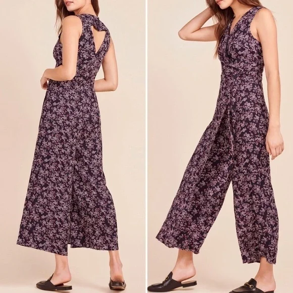 NWT Jack by BB Dakota Ditsy Floral Navy Jumpsuit - Picture 2 of 6